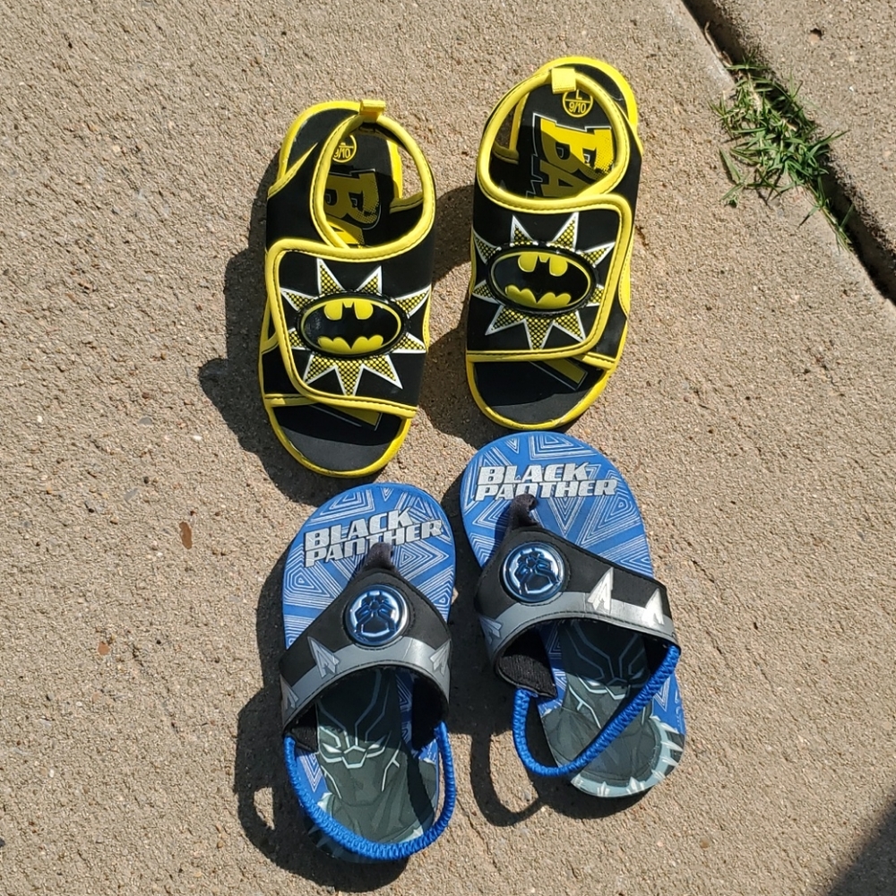 COPY - Batman & black panther light up sandals